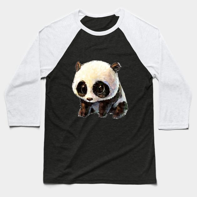 Cute Chubby Panda Bear Design Baseball T-Shirt by kamodan